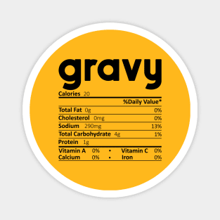 Gravy Nutrition Facts Gift Funny Thanksgiving Costume Magnet